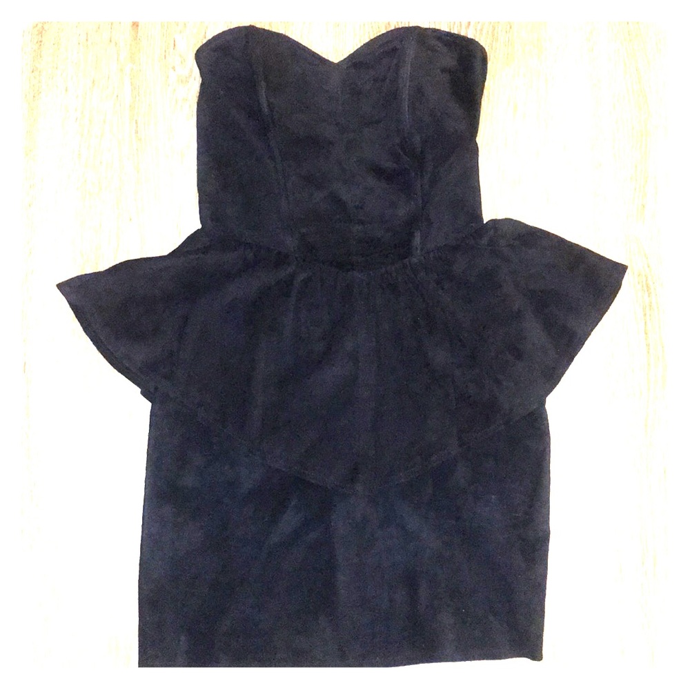 VINTAGE 80’s peplum suede dress .